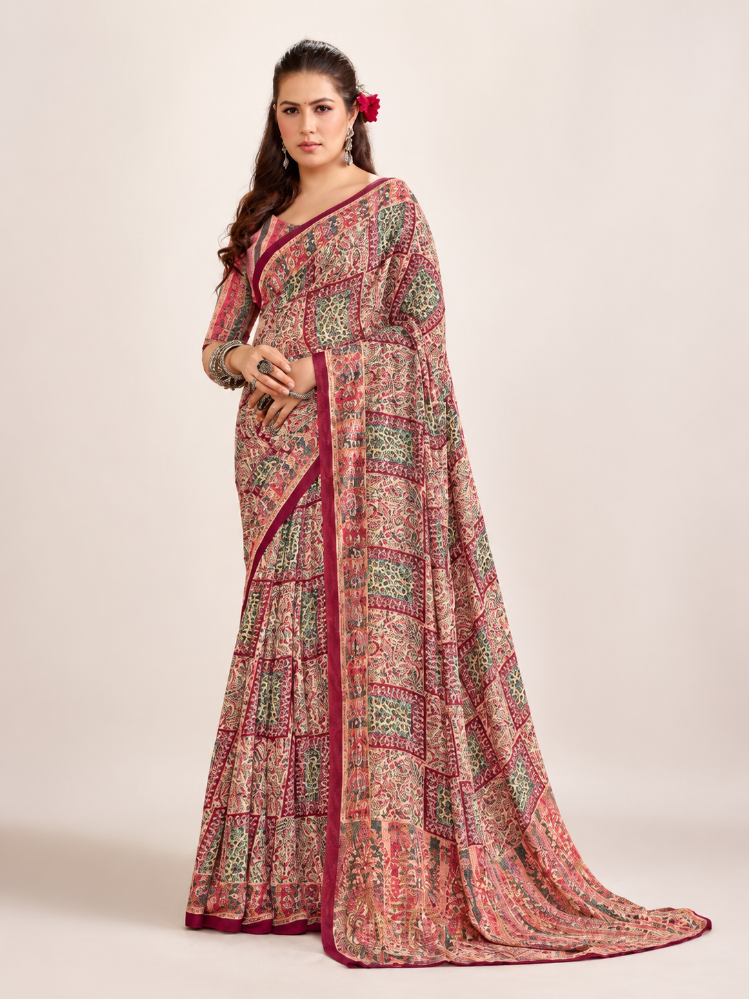 Printed Georgette Saree