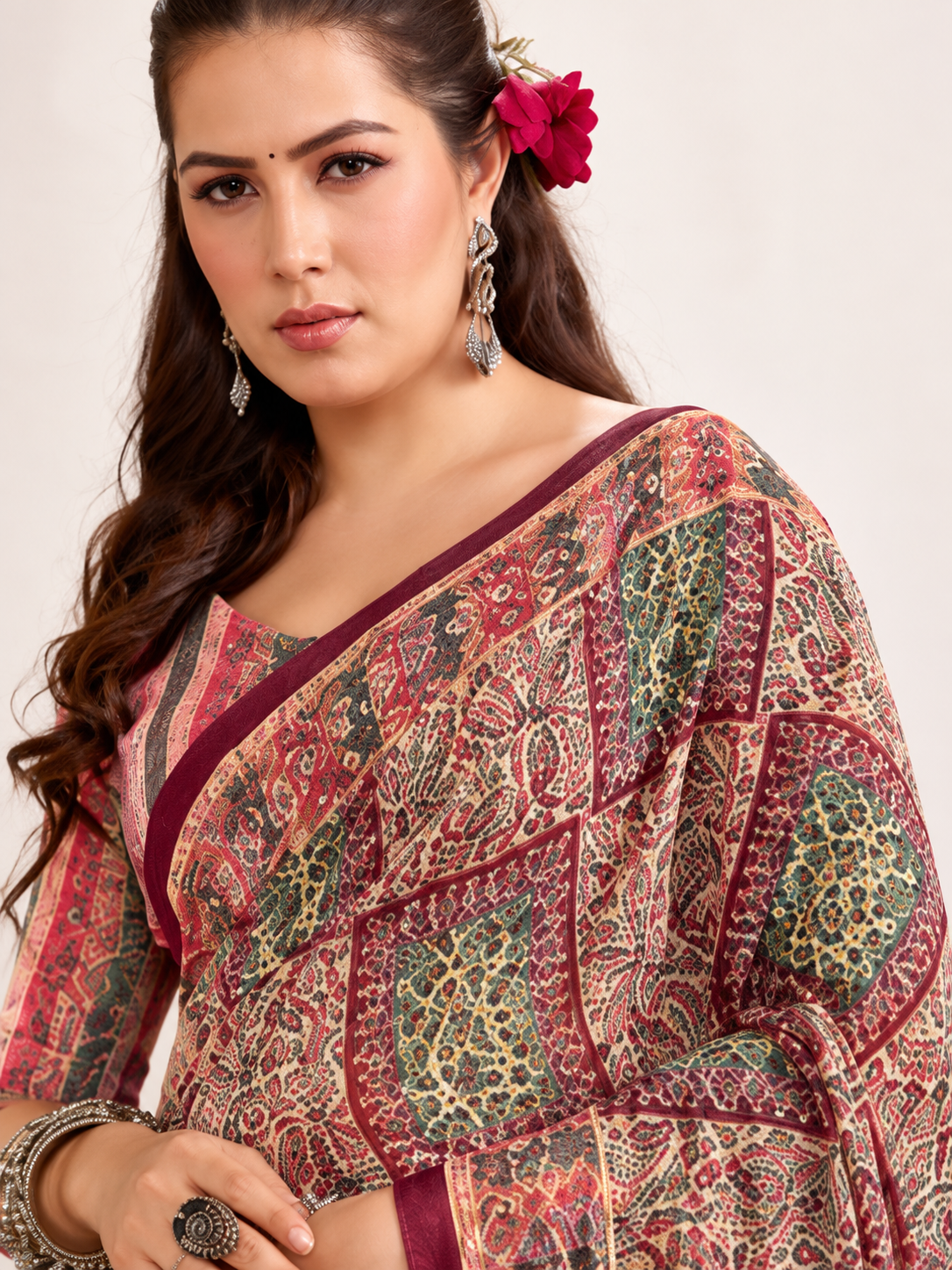 Printed Georgette Saree