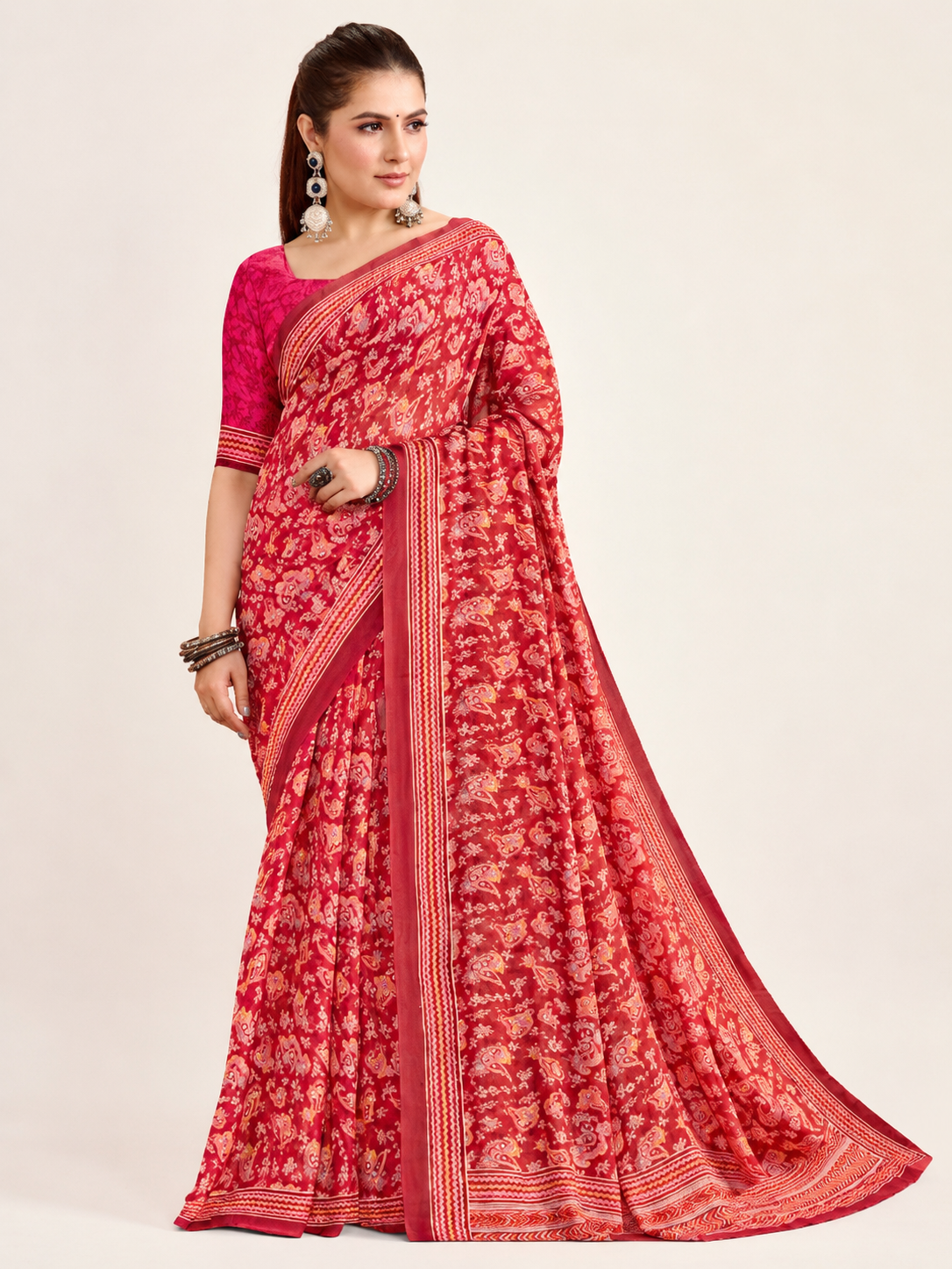 Printed Georgette Saree