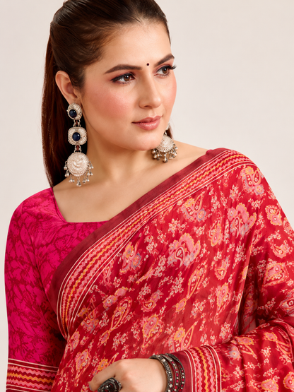 Printed Georgette Saree