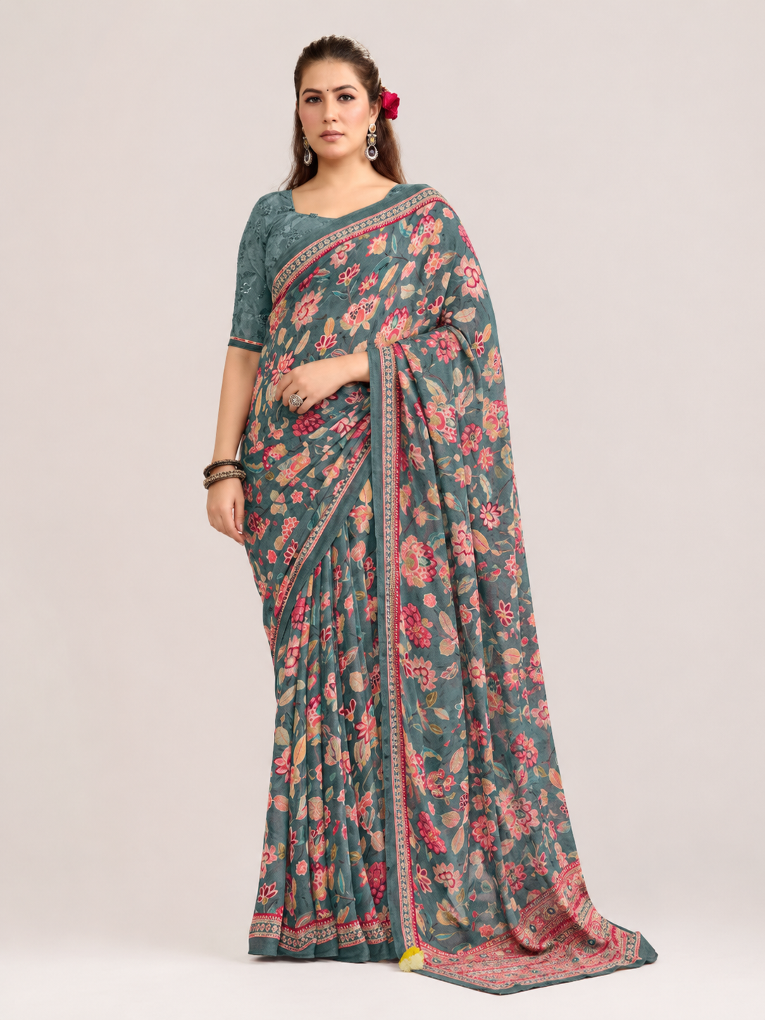 Printed Georgette Saree