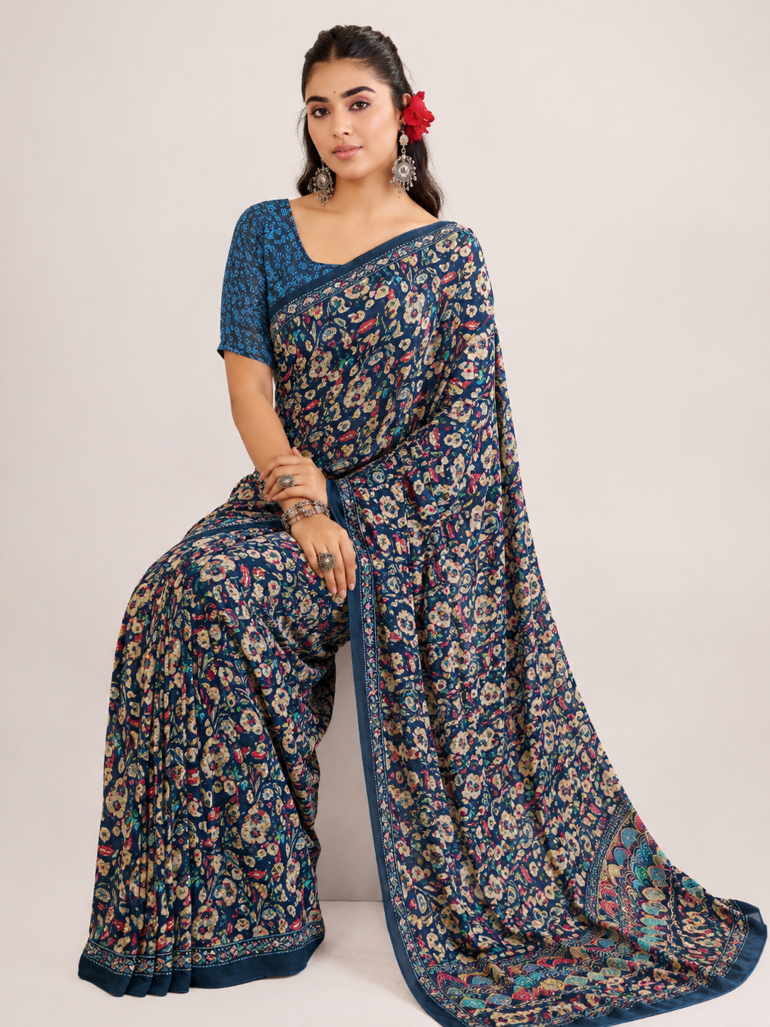 Printed Georgette Saree