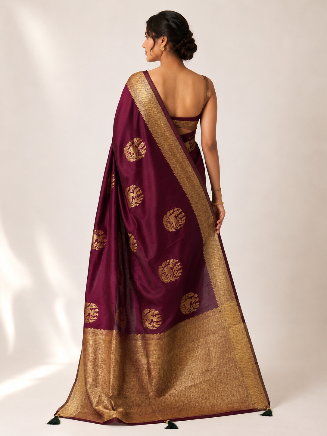 Mashru Silk Saree with Animal Motif