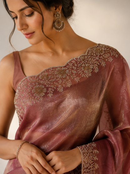 Crush Tissue Saree