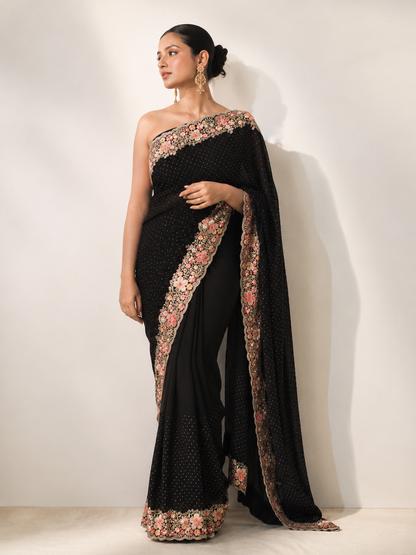 Crepe Embroidery Saree