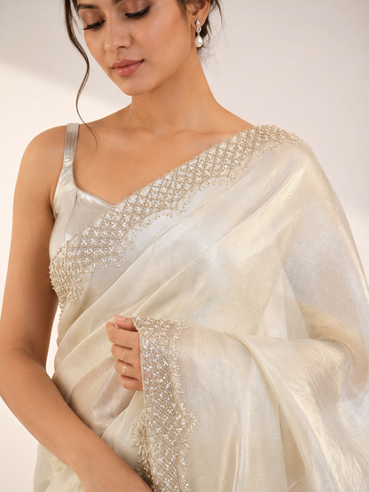 Tissue Stone Work Saree