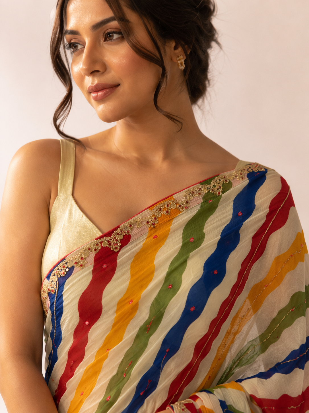 Leheriya Chiffon Saree