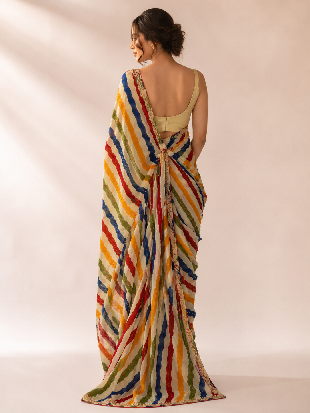 Leheriya Chiffon Saree