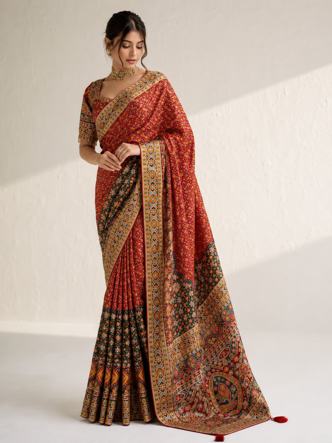 Chinon Silk Saree