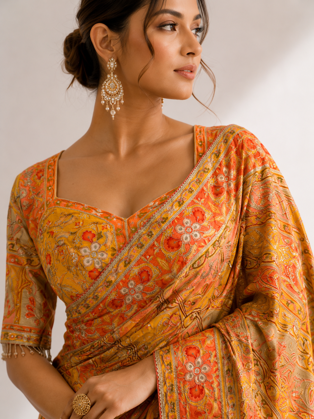 Chinon Silk Saree