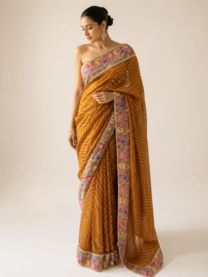 Organza Embroidery Saree