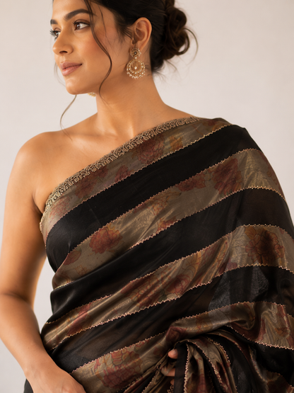Floral Crepe Silk Saree