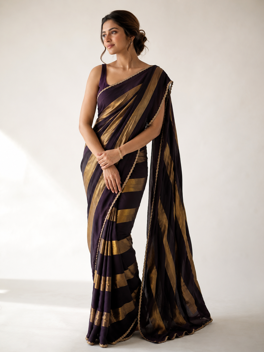Cocktail Crepe Silk Saree