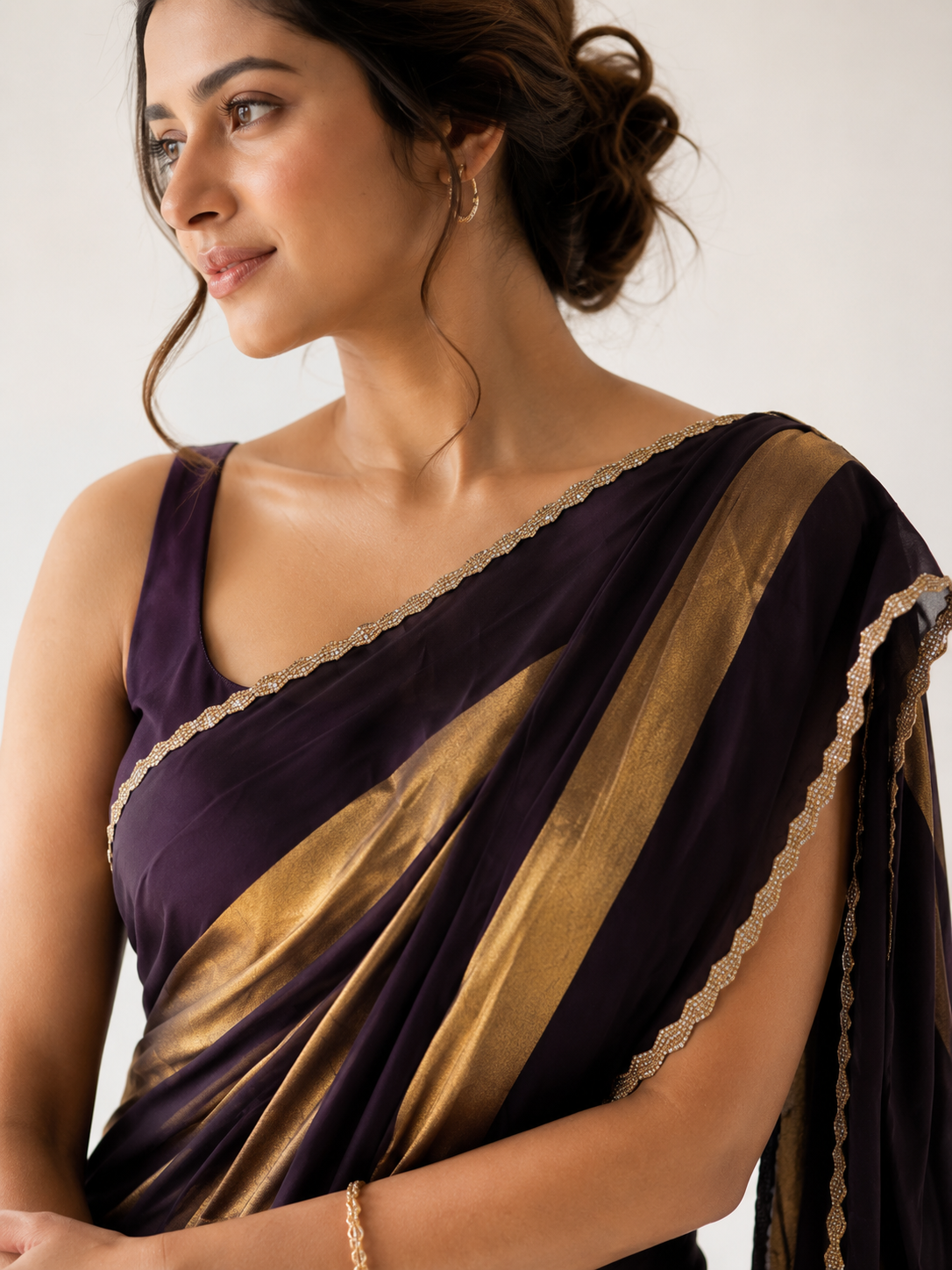 Cocktail Crepe Silk Saree