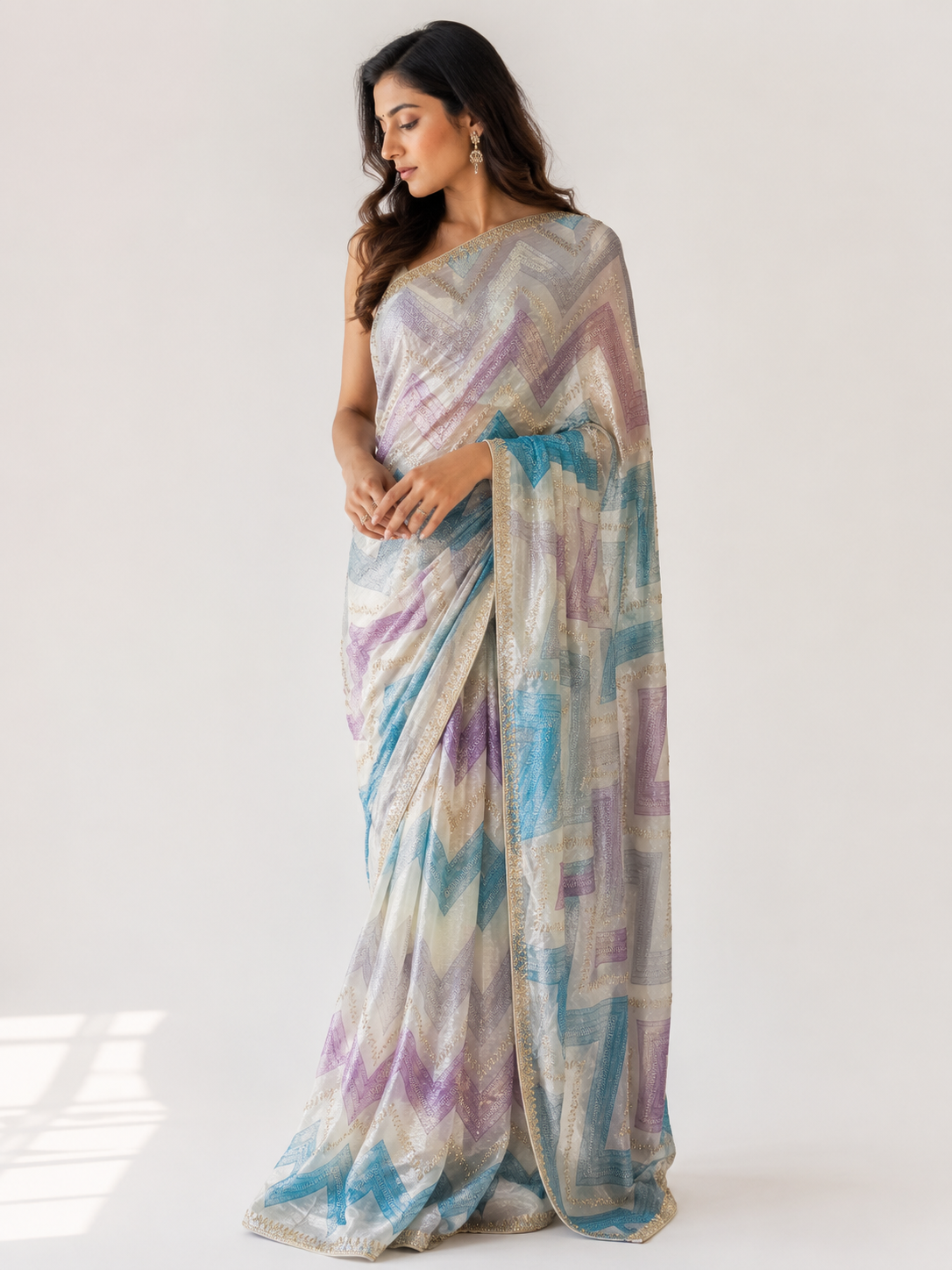 Digital Print Organza Saree