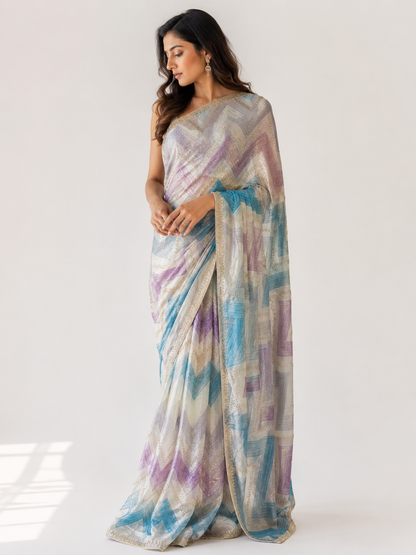 Digital Print Organza Saree