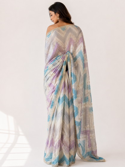 Digital Print Organza Saree