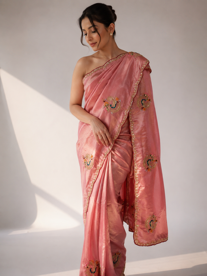Tissue Silk Zardozi Saree