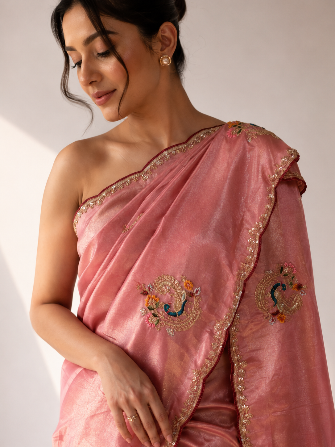 Tissue Silk Zardozi Saree