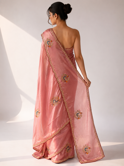 Tissue Silk Zardozi Saree