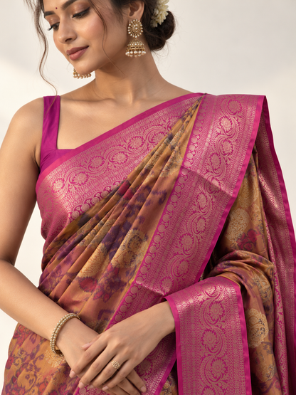 Katan Silk Contrast Saree