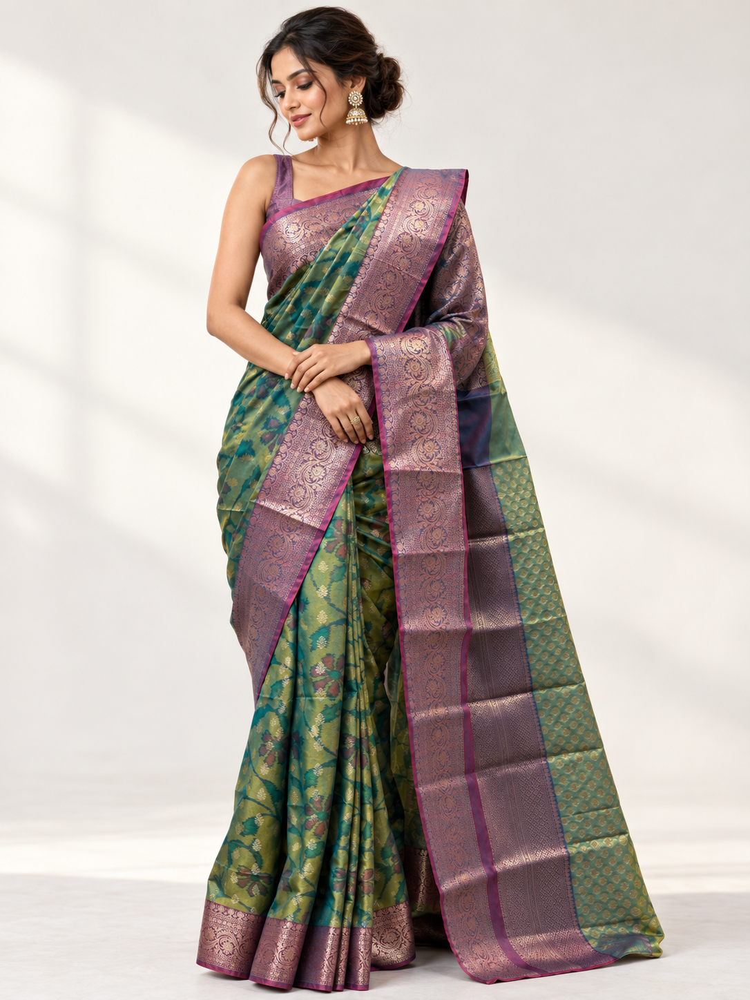Katan Silk Contrast Saree
