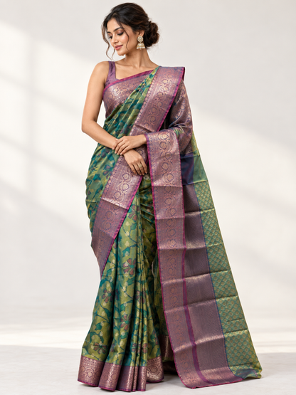Katan Silk Contrast Saree