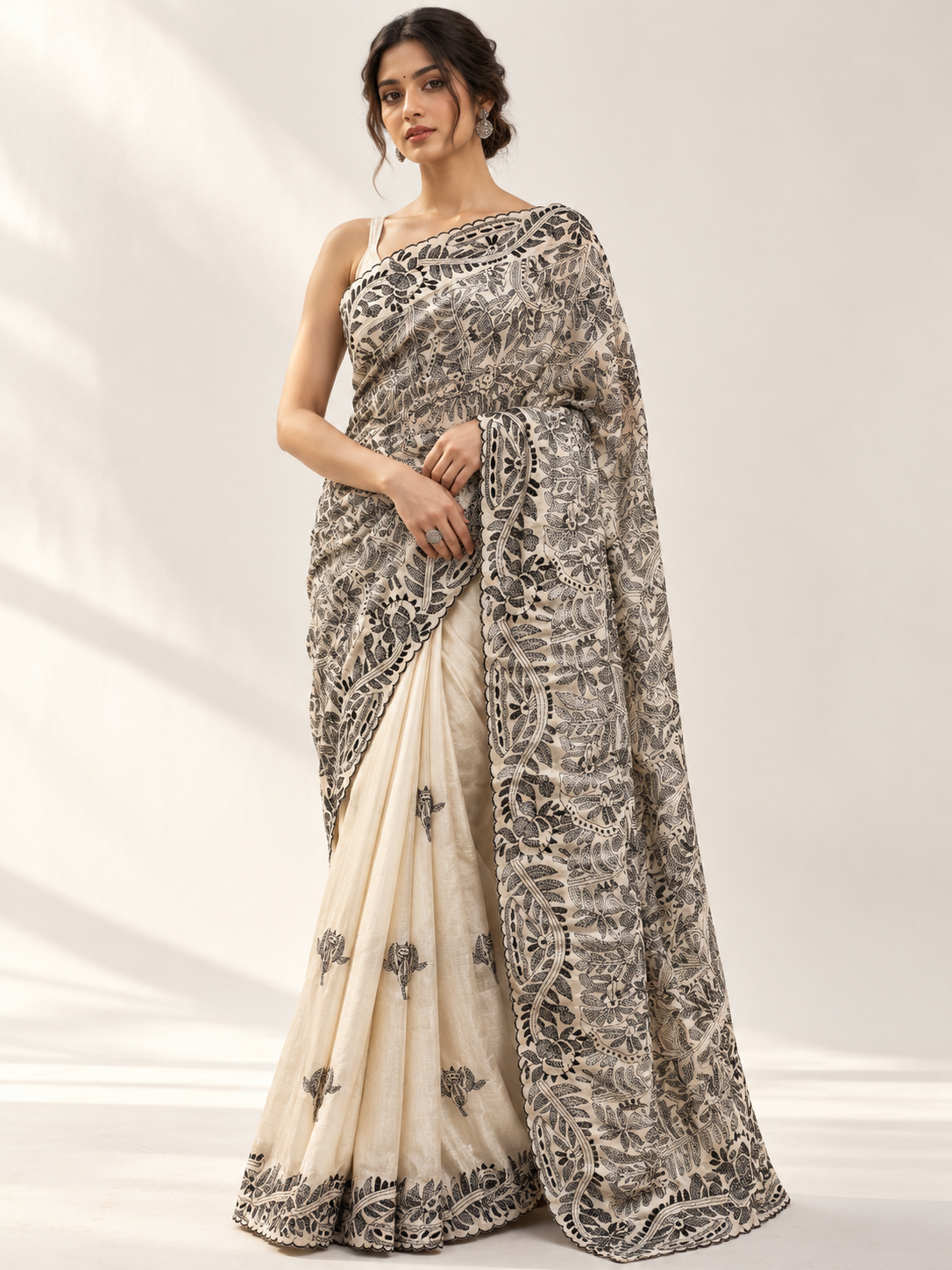 Tussar Kantha Saree