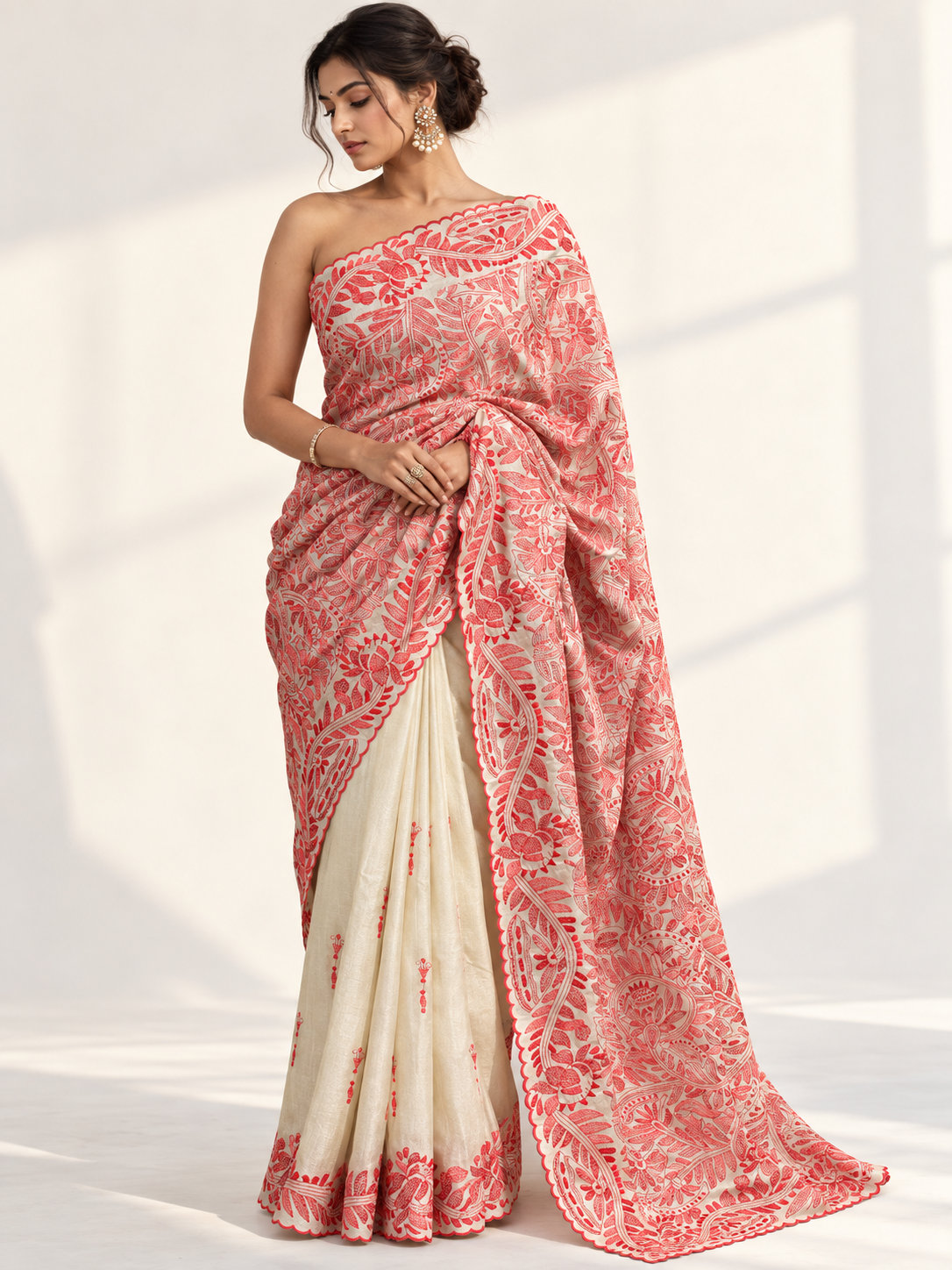 Tussar Kantha Saree