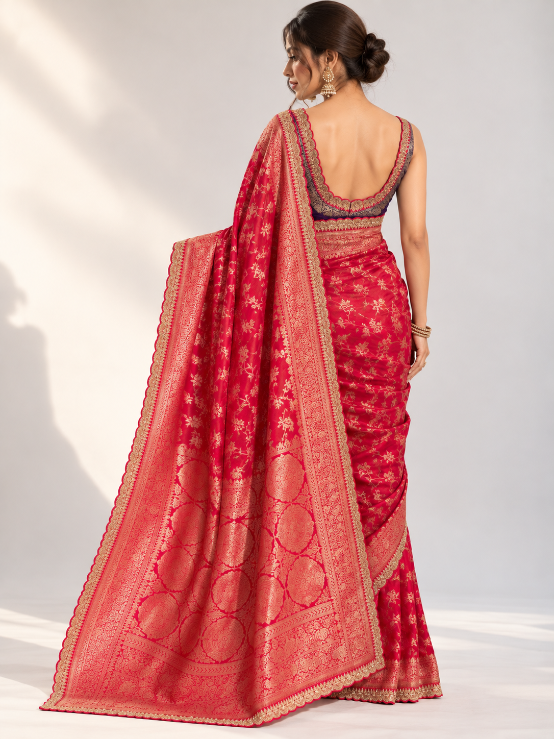 Mashru Scallop Saree