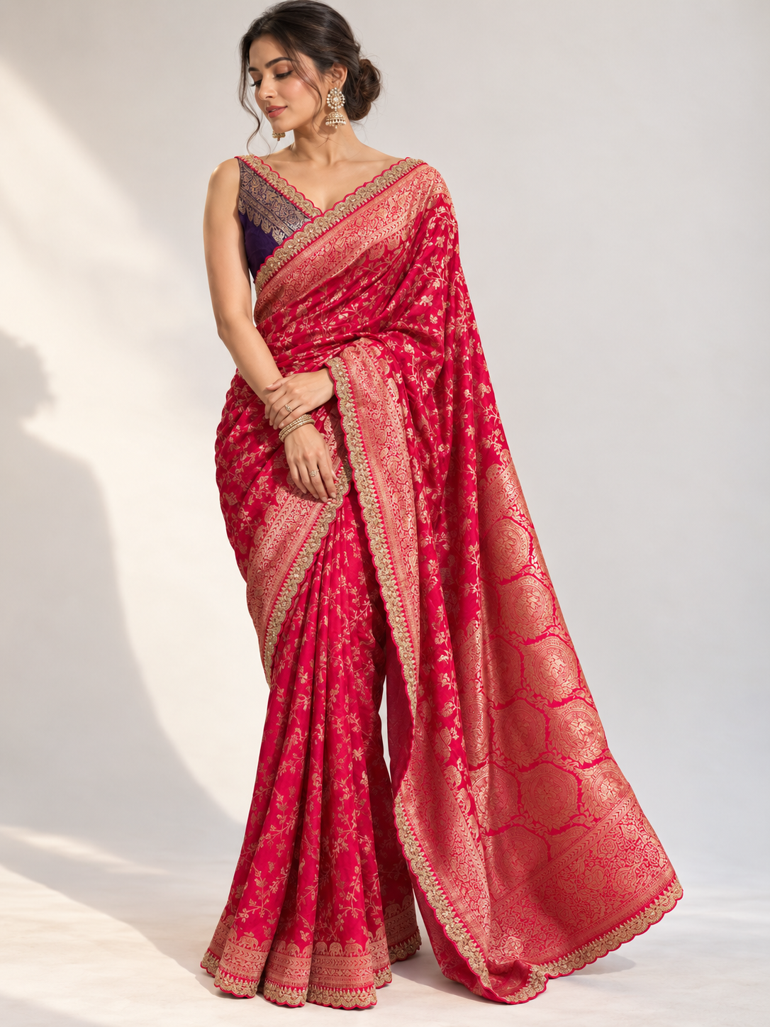 Mashru Scallop Saree