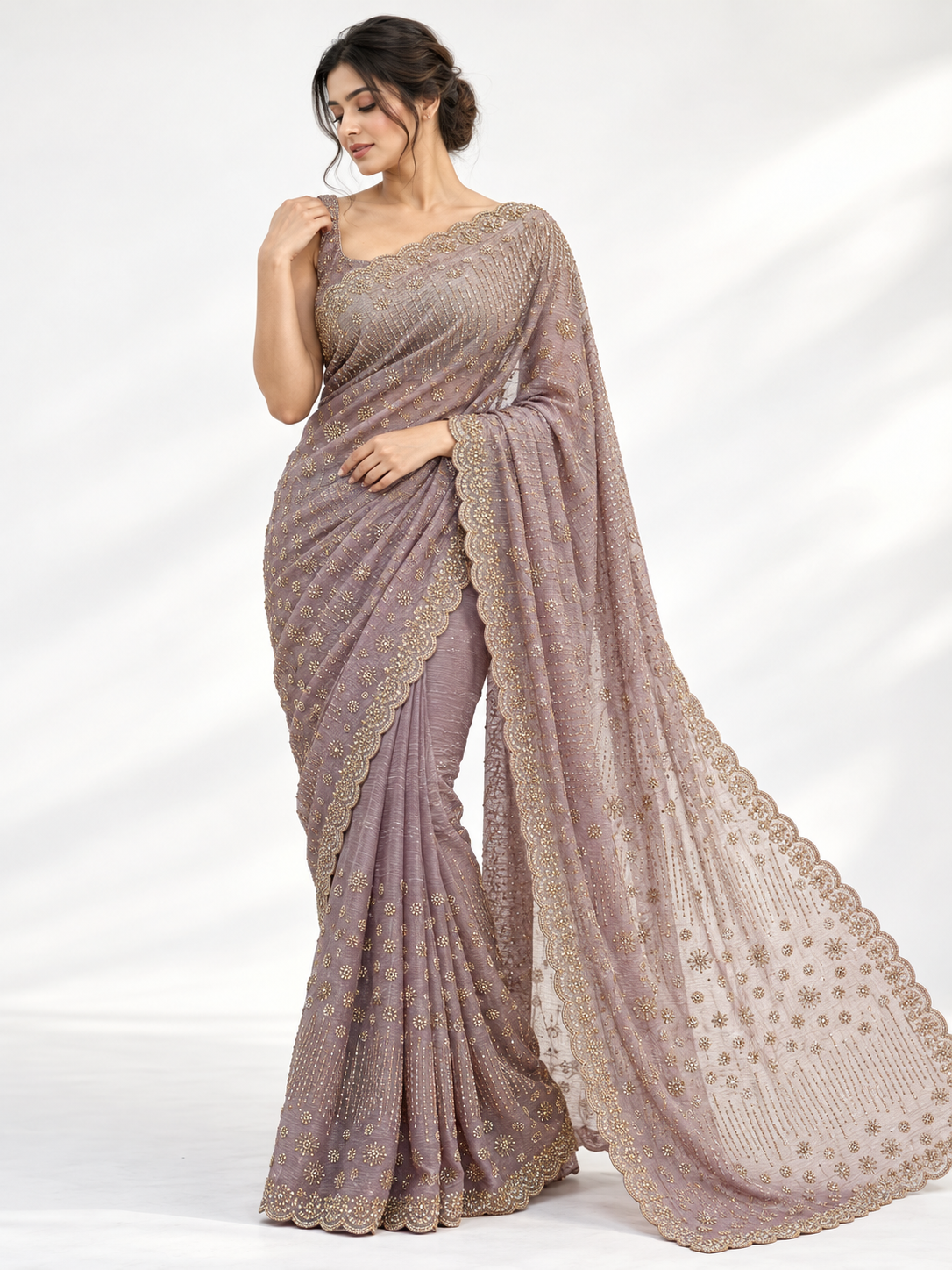 Swarovski Crush Tissue Saree