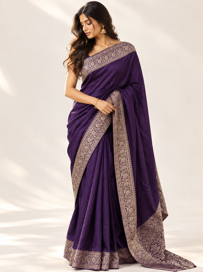 Plain Body Mashru Saree