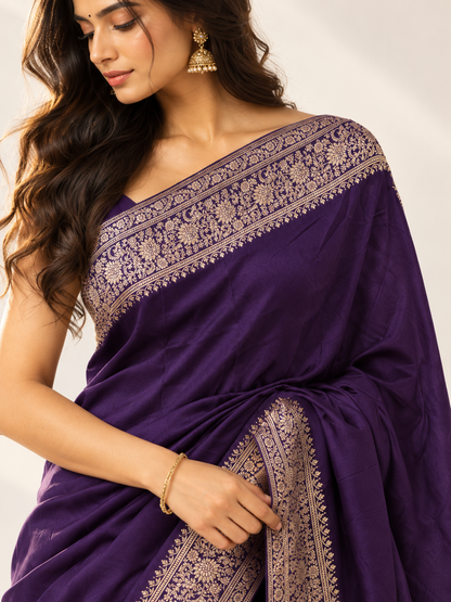 Plain Body Mashru Saree