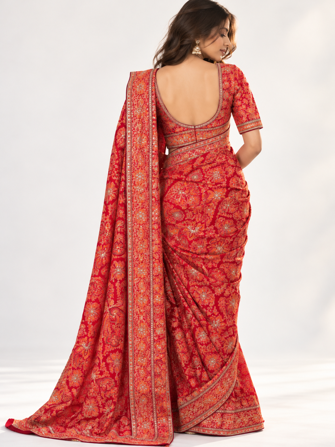 Aari Sequin Crepe Silk Saree