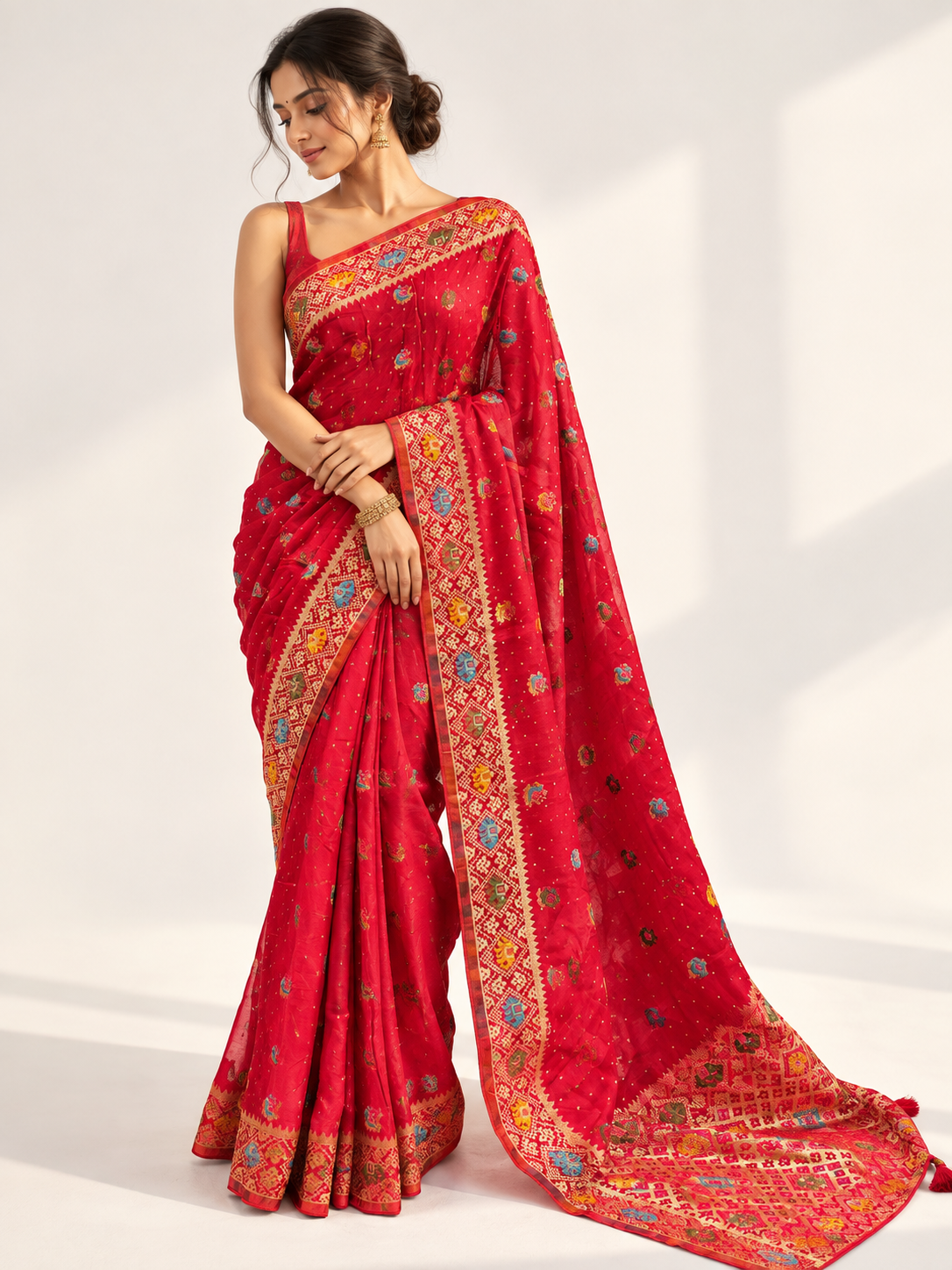 Meenakari Mashru Saree