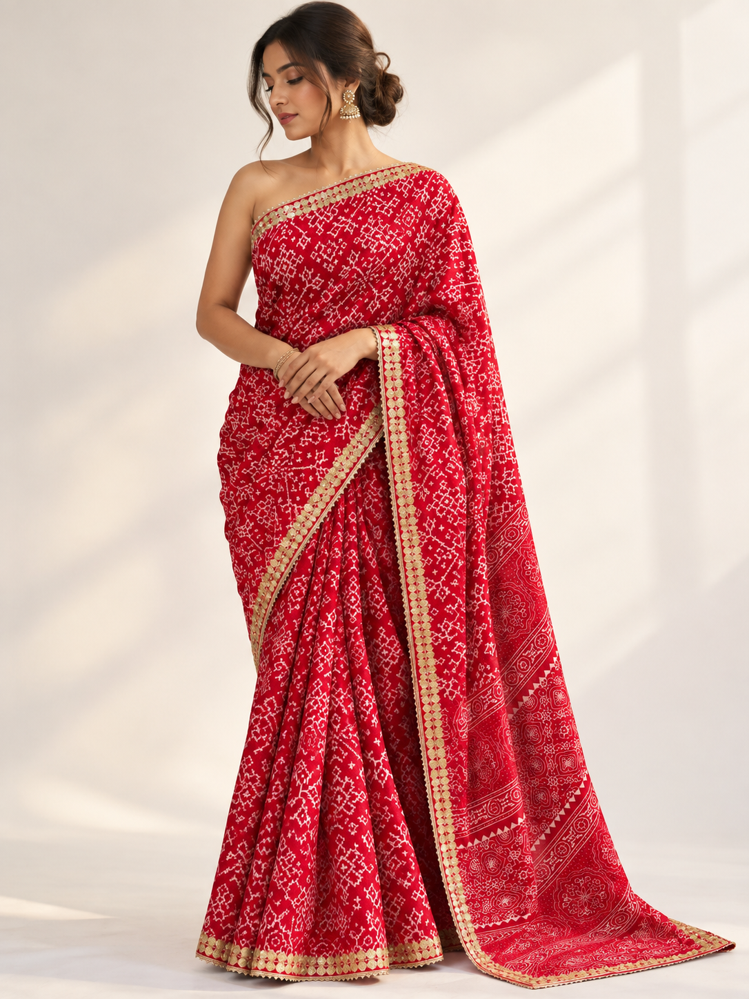 Ajrak Gota Modal Saree