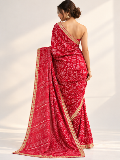 Ajrak Gota Modal Saree