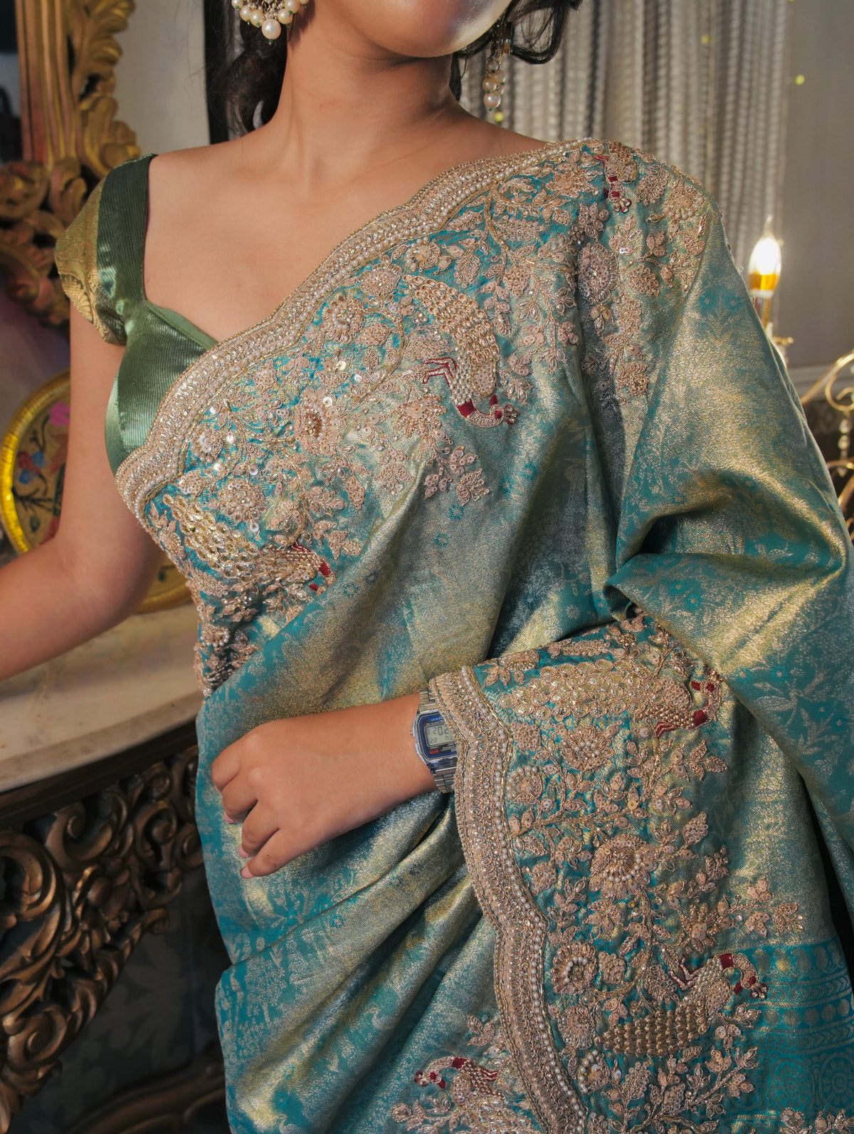 KANJIVARAM SILK EMBROIDERED SAREE