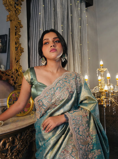 KANJIVARAM SILK EMBROIDERED SAREE