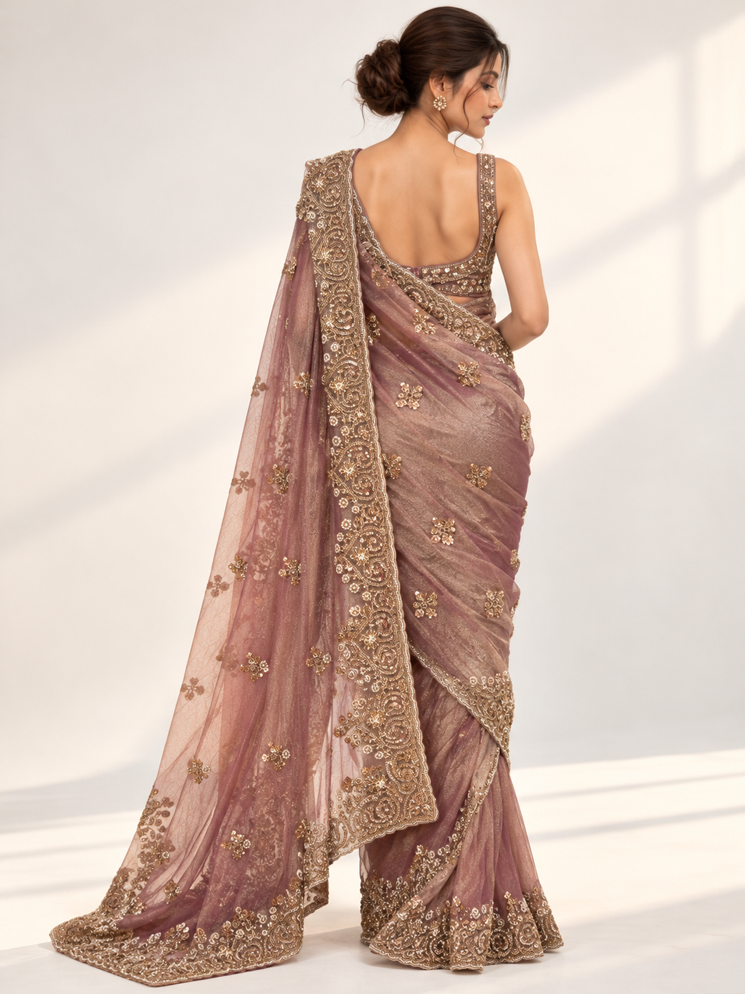 Swarovski Cutdana Tissue Saree