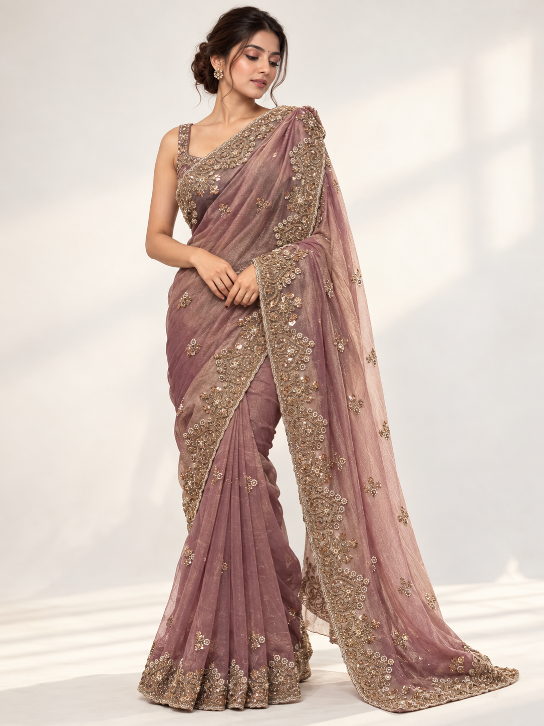 Swarovski Cutdana Tissue Saree