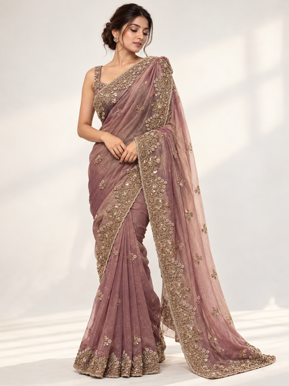 Swarovski Cutdana Tissue Saree