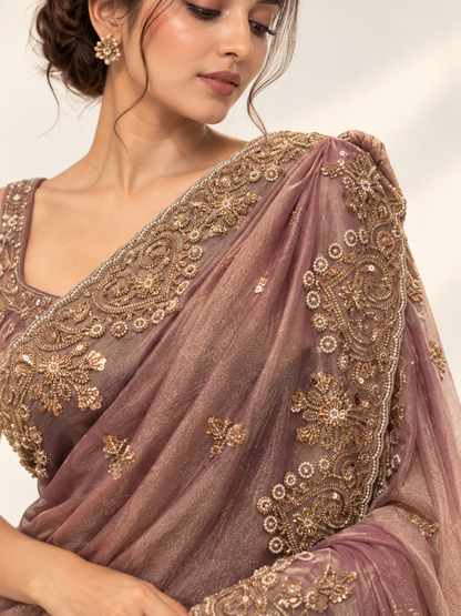 Swarovski Cutdana Tissue Saree