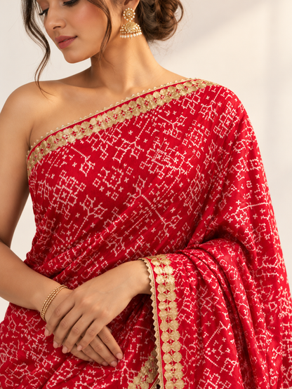 Ajrak Gota Modal Saree