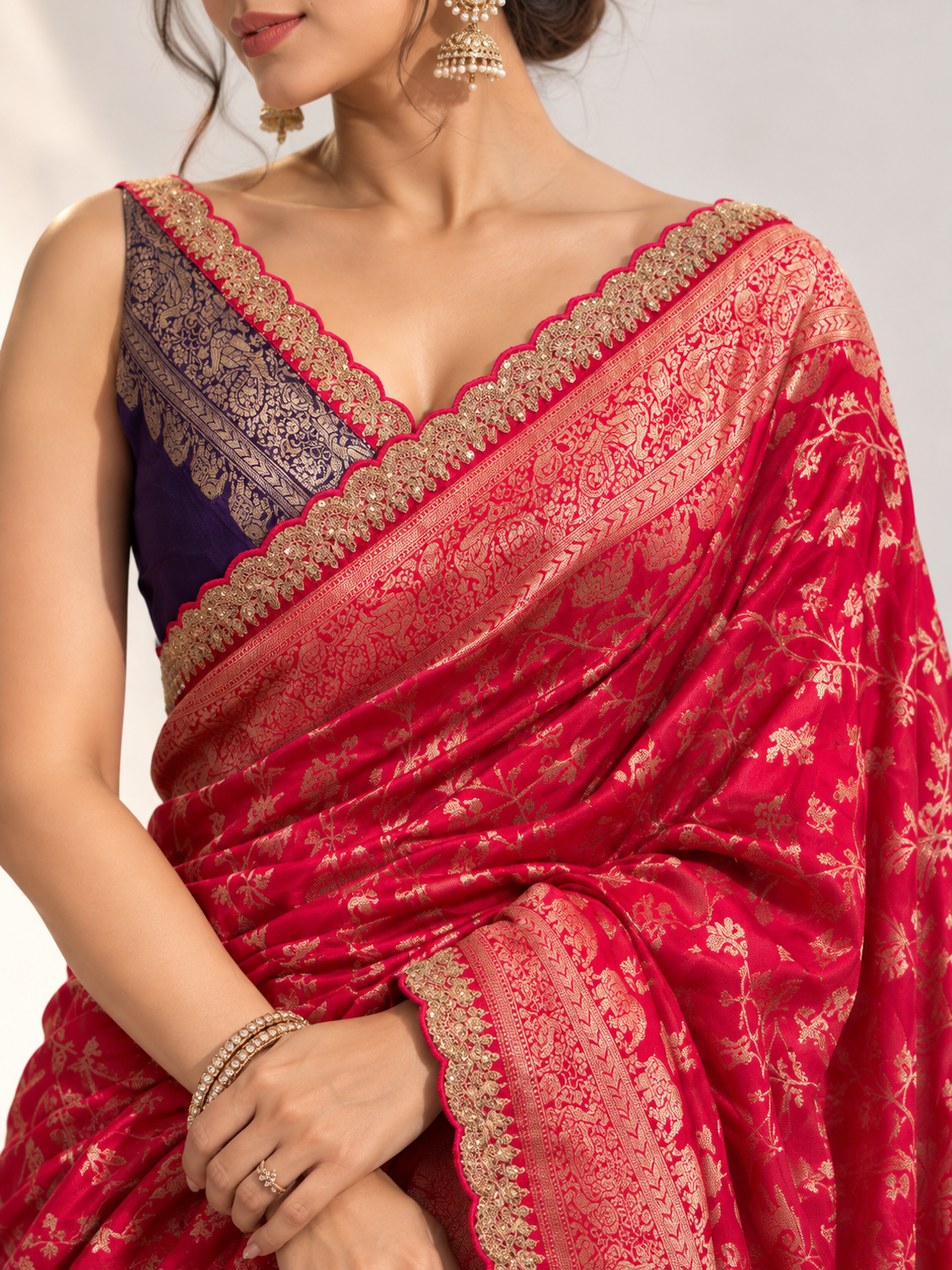 Mashru Scallop Saree