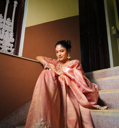 TISSUE KANJIVARAM SILK EMBROIDERED SAREE