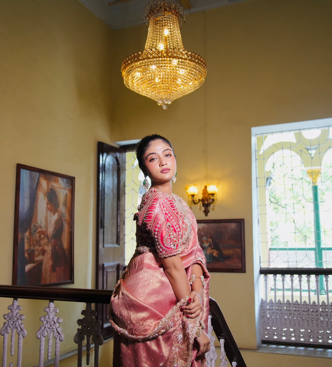 TISSUE KANJIVARAM SILK EMBROIDERED SAREE