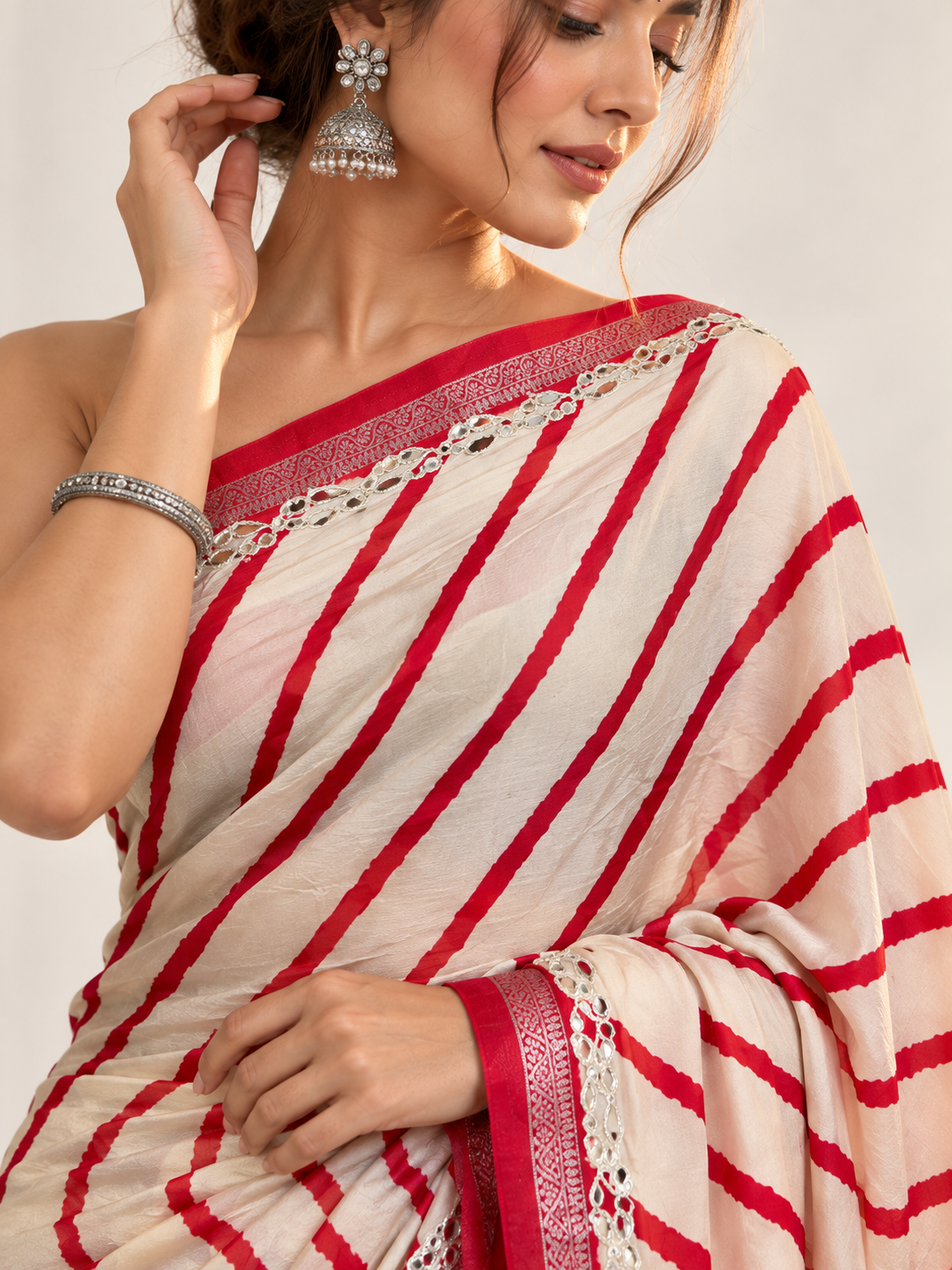 Ajrak Gota Modal Saree